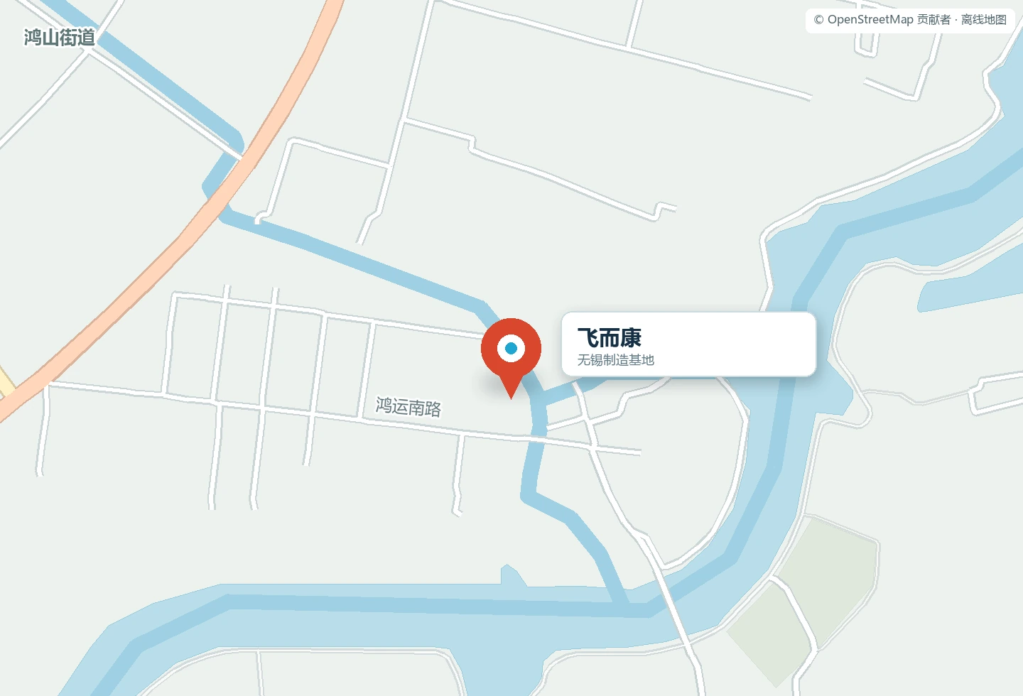 飞而康无锡制造基地真实离线地图